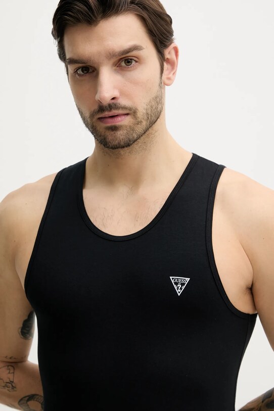 Μπλουζάκι Guess CALEB 2-pack μαύρο U97G15.KCD31