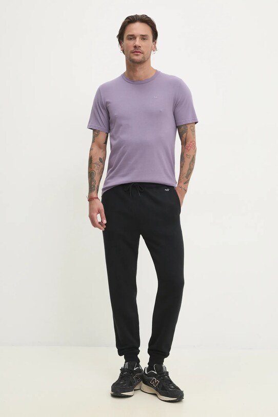 Βαμβακερό μπλουζάκι Hollister Co. KI324.5148.630 μωβ SS25
