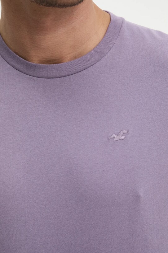 Βαμβακερό μπλουζάκι Hollister Co. KI324.5148.630 μωβ