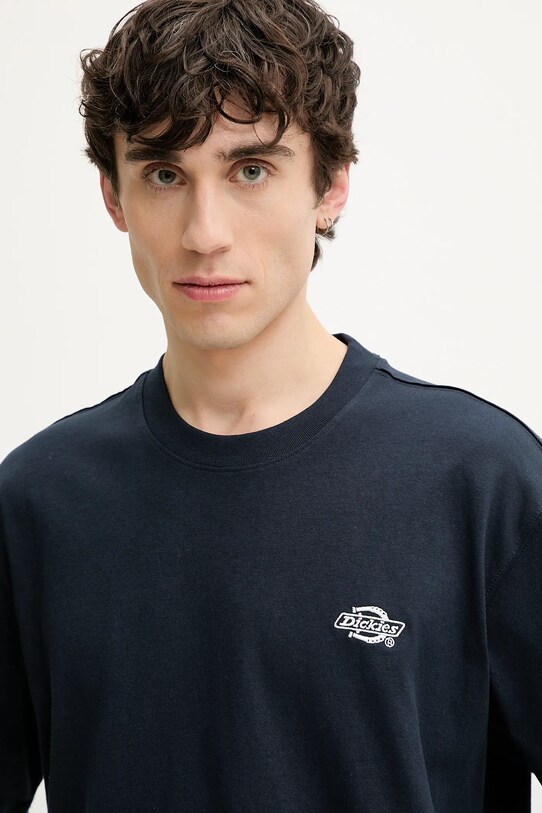 Βαμβακερό μπλουζάκι Dickies βαμβάκι σκούρο μπλε DK0A4YAIDNX1