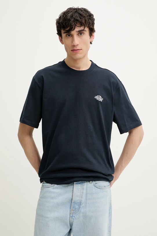 Βαμβακερό μπλουζάκι Dickies σκούρο μπλε DK0A4YAIDNX1