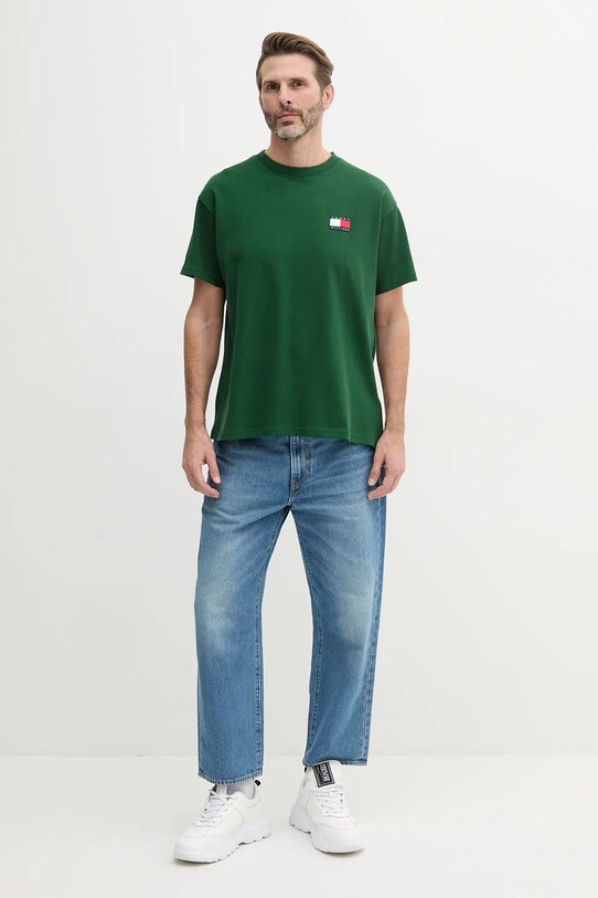 Βαμβακερό μπλουζάκι Tommy Hilfiger SAILING MN0MN00013 πράσινο SS25