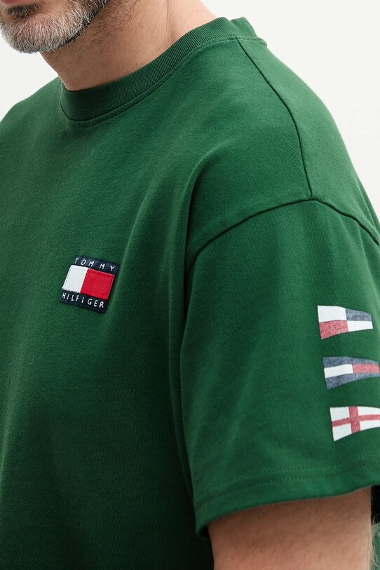 Βαμβακερό μπλουζάκι Tommy Hilfiger SAILING MN0MN00013 πράσινο