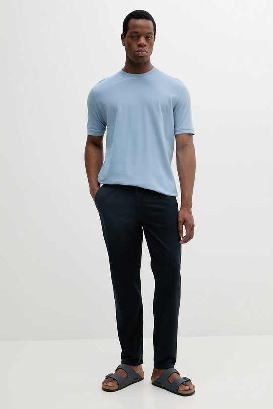 Βαμβακερό μπλουζάκι Sisley 3089S104J μπλε SS25