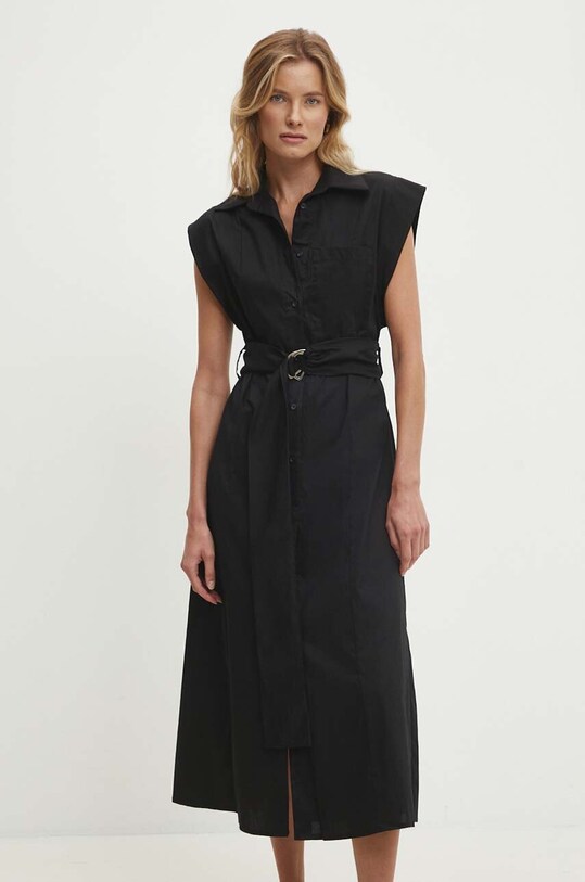 Βαμβακερό φόρεμα Answear Lab casual μαύρο 57237.ims