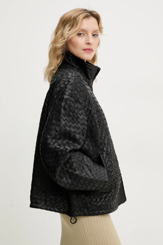 Δερμάτινο μπουφάν 2NDDAY Enriqueta oversize μαύρο 2252512608