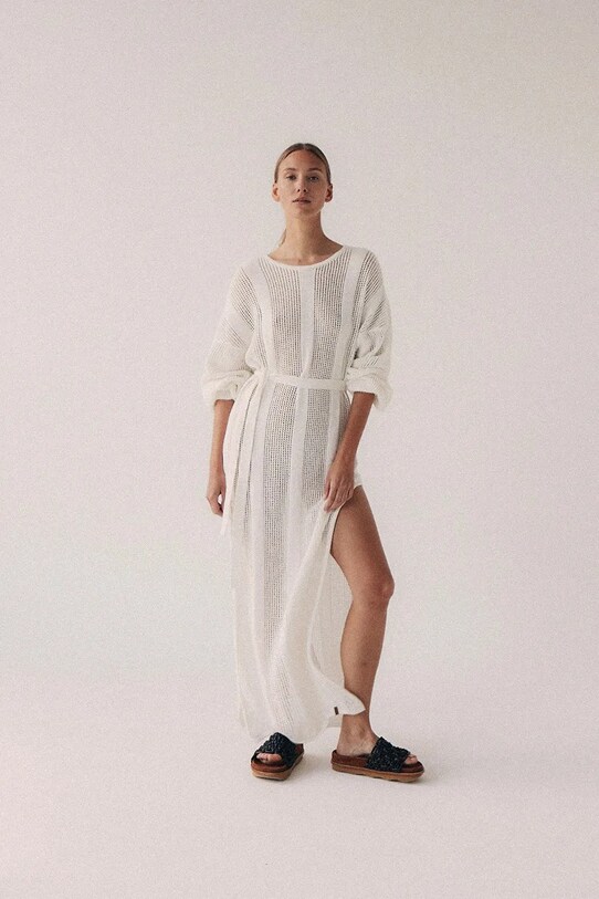 Φόρεμα παραλίας MUUV. sukienka.dl.AU.CROCHET μπεζ ZS25