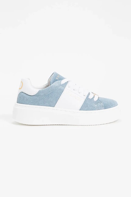 Παιδικά sneakers σουέτ Twinset δέρμα σαμουά μπλε 251GCJ01C.30.34