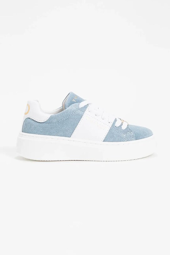 Παιδικά sneakers σουέτ Twinset δέρμα σαμουά μπλε 251GCJ01C.35.40