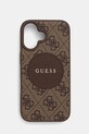 Θήκη κινητού Guess iPhone 16 απλικέ καφέ GUHMP16SP4PGRSGW