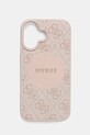 Θήκη κινητού Guess iPhone 16 για τηλέφωνο ροζ GUHMP16SP4PGRSGP