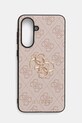 Θήκη κινητού Guess Samsung Galaxy A56 απλικέ ροζ GUHCSA564GMGPI