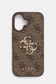 Θήκη κινητού Guess iPhone 16 απλικέ καφέ GUHCP16S4GMGBR
