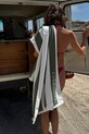 Πετσέτα παραλίας SunnyLife The Vacay Olive Stripe S51TOWGR