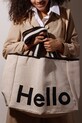 Βαμβακερή τσάντα Design Letters Hello μπεζ 10502003NABLAHELLO