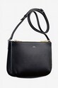 Δερμάτινη τσάντα A.P.C. Sac Sarah PXBJQ-F61404 BLACK μαύρο PXBJQ.F61404