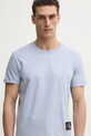Βαμβακερό μπλουζάκι Calvin Klein Jeans μπλε J30J323482