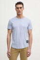 Βαμβακερό μπλουζάκι Calvin Klein Jeans μπλε J30J323482