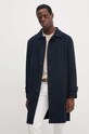 Μάλλινο παλτό Tommy Hilfiger σκούρο μπλε MW0MW37395