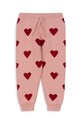 Παιδικό βαμβακερό παντελόνι Konges Sløjd LAPIS KNIT PANTS βαμβάκι ροζ KS101555.G