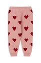 Παιδικό βαμβακερό παντελόνι Konges Sløjd LAPIS KNIT PANTS KS101555.G ροζ AW24