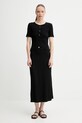 Βαμβακερό μπλουζάκι Samsoe Samsoe SAJUNI F25200028 μαύρο AW25