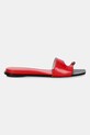 Δερμάτινες παντόφλες Tory Burch Pierced Slide 169782.600 κόκκινο AW25