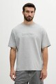 Βαμβακερό μπλουζάκι Calvin Klein απλικέ γκρί LV04LC206G