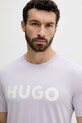 Ρούχα Βαμβακερό μπλουζάκι HUGO 50467556 μωβ