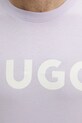 Βαμβακερό μπλουζάκι HUGO μωβ 50467556