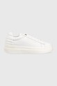 Δερμάτινα αθλητικά παπούτσια Tommy Hilfiger Fw0fw06511 Feminine Elevated Sneaker απομίμηση λείου δέρματος λευκό FW0FW06511