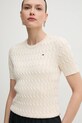 Βαμβακερό πουλόβερ Tommy Hilfiger μπεζ WW0WW38744.PPYX