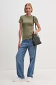 Βαμβακερό μπλουζάκι Lacoste TF5538 πράσινο SS25