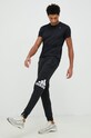 Βαμβακερό παντελόνι adidas HA4342 μαύρο SS24