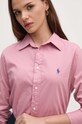 Βαμβακερό πουκάμισο Polo Ralph Lauren ροζ 211932522