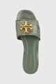 Δερμάτινες παντόφλες Tory Burch Eleanor Slide πράσινο 155132.300