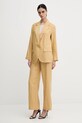 Λινό πανωφόρι Sisley 2AGHLW019 πράσινο SS25