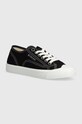 Πάνινα παπούτσια Tommy Jeans TJW FOXING SNEAKER CANVAS φλατ μαύρο EN0EN02588