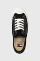 Πάνινα παπούτσια Tommy Jeans TJW FOXING SNEAKER CANVAS μαύρο EN0EN02588