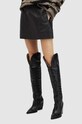 Δερμάτινη φούστα AllSaints SHANA WL570Z μαύρο SS24