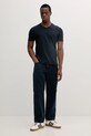 Βαμβακερό μπλουζάκι Sisley 3WF0S4001 σκούρο μπλε SS25