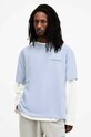 Βαμβακερό μπλουζάκι AllSaints ACCESS SS CREW μπλε M038PA