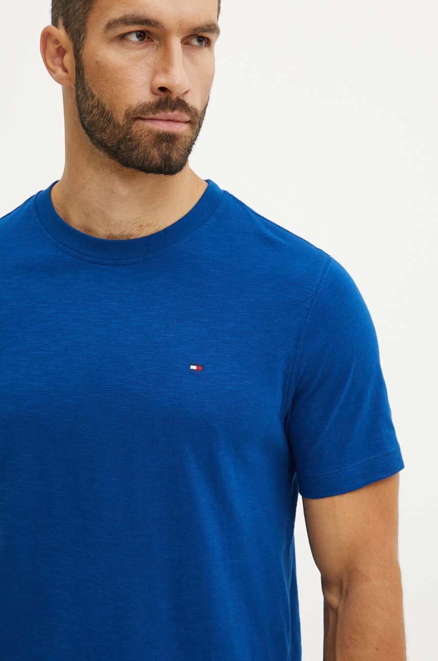 Βαμβακερό μπλουζάκι Tommy Hilfiger MW0MW34375 σκούρο μπλε SS24