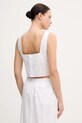 Ρούχα Μπλούζα με μείγμα από λινό Calvin Klein Jeans J20J225347 λευκό