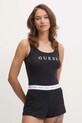 Πιτζάμα Guess CARRIE πλεκτό ύφασμα μαύρο O5GX13.KBBU1