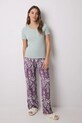 Βαμβακερή πιτζάμα μπλουζάκι women'secret πράσινο 3279682