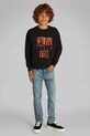 Παιδική βαμβακερή μπλούζα Calvin Klein Jeans IB0IB02463.PPYA μαύρο