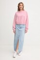 Βαμβακερή μπλούζα United Colors of Benetton 39BLD109O ροζ SS25