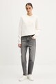 Βαμβακερή μπλούζα Tommy Jeans DW0DW20637 μπεζ SS25