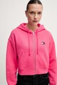 Ρούχα Βαμβακερή μπλούζα Tommy Jeans DW0DW21355 ροζ